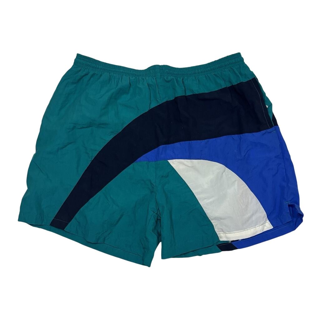 Vintage 90s Natural Life Colorblock Mens XL Swim Trunk Shorts Drawstring